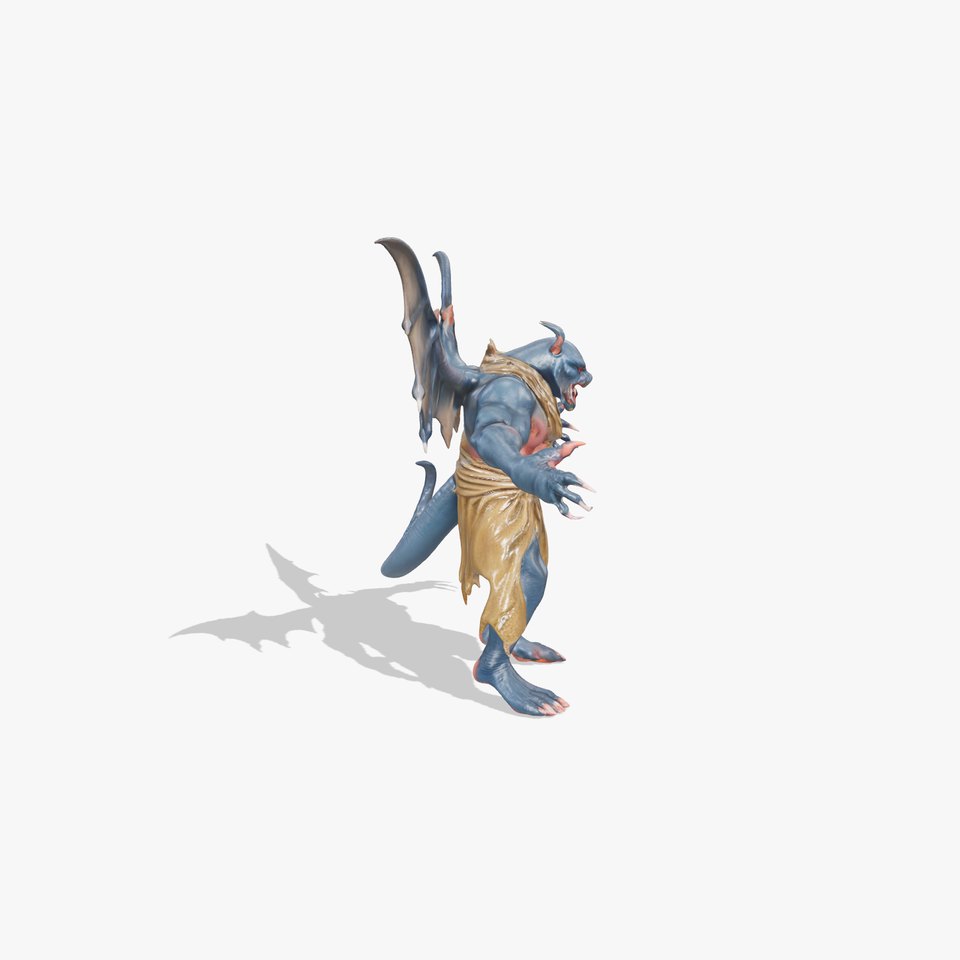 Demonic Winged Creature Rigged and Animated